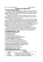 English Worksheet: acid rain