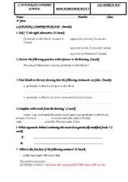 English Worksheet: mid-semester test 3rd form the language part 