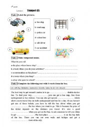 English Worksheet: Module 4 Lesson 2 transport (II) 8th grade