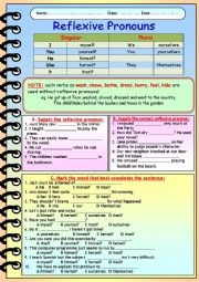 English Worksheet: Reflexive pronouns