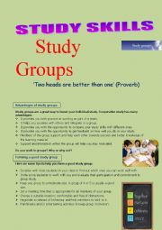 English Worksheet: study groups