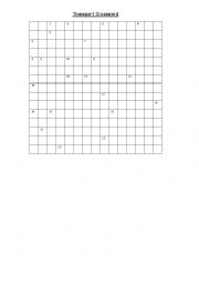 English Worksheet: Transport crossword