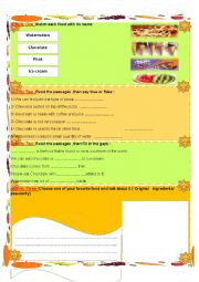 English Worksheet: food 