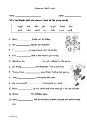 English Worksheet: Past Tense 6