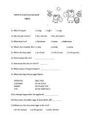 English Worksheet: Peppa Pig Easter Egg Hunt