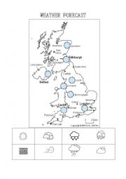 English Worksheet: Weather Forecast activity