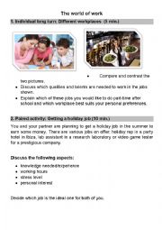 English Worksheet: the world of work_individual long turn_jobs