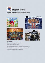 English Worksheet: Digital Games- Age of Empires II to teach Vocabulary and Imperative Forms