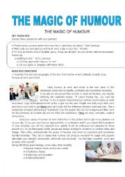 English Worksheet: THE MAGIC OF HUMOUR