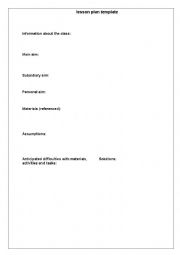 English Worksheet: Lesson plan template