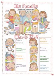 English Worksheet: My family