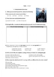 English Worksheet: film I- Robot