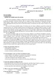 English Worksheet: exam paper for third year classes