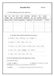 English Worksheet: Remedial work 9th form