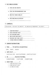 English Worksheet: GRAMMAR TEST