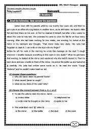 English Worksheet: reading