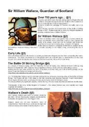 English Worksheet: Sir William Wallace, Guardian of Scotland