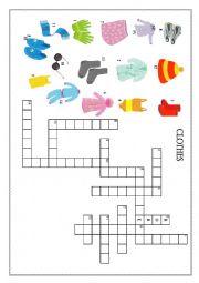 English Worksheet: Clothes - crossword