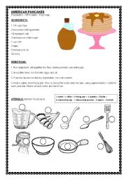 English Worksheet: Kitchen Class: Pancakes