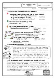 English Worksheet: 9th form mid- semester 2 test 