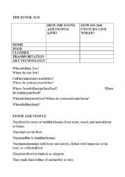 English Worksheet: the stone age