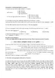 English Worksheet: End-term test N1