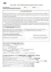 English Worksheet: exam sample