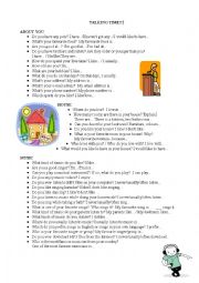 English Worksheet: Talking Time