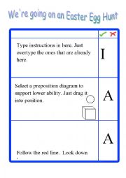 English Worksheet: Easter Egg Hunt using prepositions