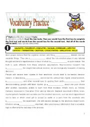 English Worksheet: Vocabulary & Reading