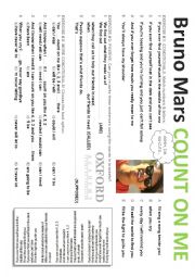 English Worksheet: Bruno Mars - Count on me