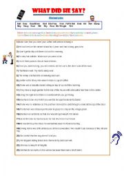 English Worksheet: What did he say? - Minimal Pairs