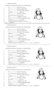 English Worksheet: Fortune Teller with WILL