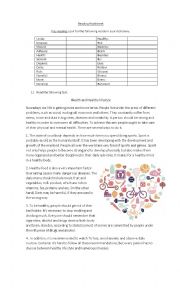 English Worksheet: Health and Healthy lifestyle