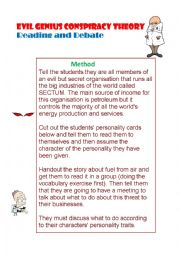 English Worksheet: Conspiracy Theory Role-Play