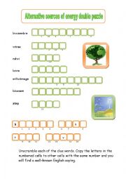 alternative energy word puzzle