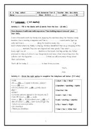English Worksheet:  exam