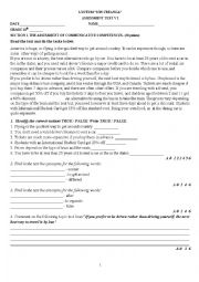 test paper for the 10th graders