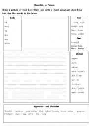 English Worksheet: Describing a person