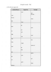 Irregular verbs test