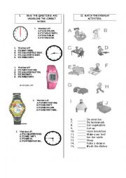 English Worksheet: WHAT TIME IS IT?