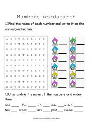 English Worksheet: Numbers 1-12