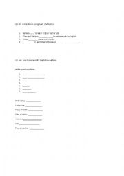 English Worksheet: ESL basic Assessment paper