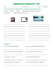 English Worksheet: comparatives and superlatives 