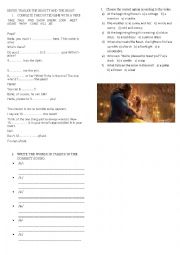 English Worksheet: Video lesson Movie Trailer The Beauty and the Beast