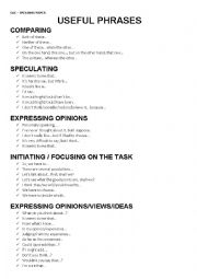 English Worksheet: FCE / CAE - Speaking Paper Useful Phrases