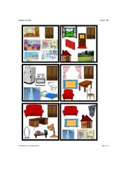 English Worksheet: Dobble - Parts of the house + furniture