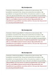 English Worksheet: Past simple Running dictation