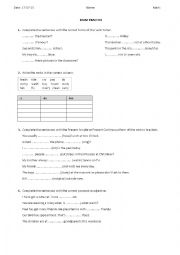 English Worksheet: Review 1 ESO