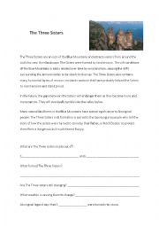 English Worksheet: The Three Sisters, Sydney Australia